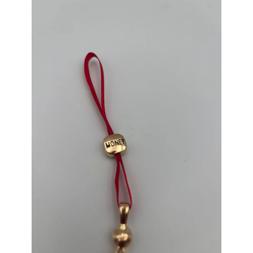 Monet 2024 Christmas Tree Ornament Gold Tone Multi Color Rhinestone Collectible